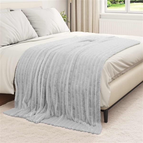 Grote foto vidaxl kleden 6 pcs grijs 200 x 150 cm fleece huis en inrichting bedden