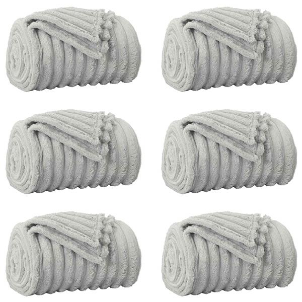 Grote foto vidaxl kleden 6 pcs grijs 150 x 130 cm fleece huis en inrichting bedden