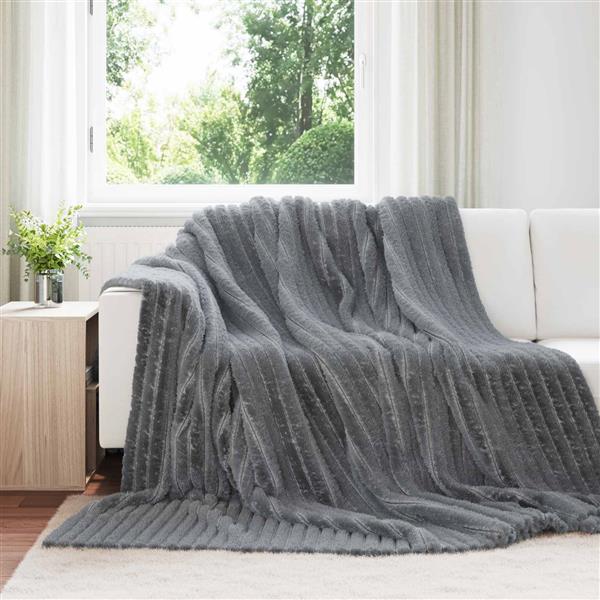 Grote foto vidaxl kleden 6 pcs donkergrijs 240 x 220 cm fleece huis en inrichting bedden