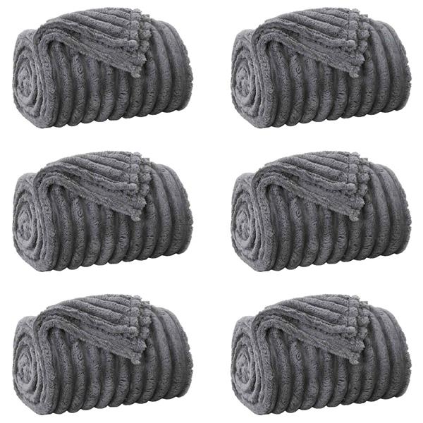 Grote foto vidaxl kleden 6 pcs donkergrijs 240 x 220 cm fleece huis en inrichting bedden