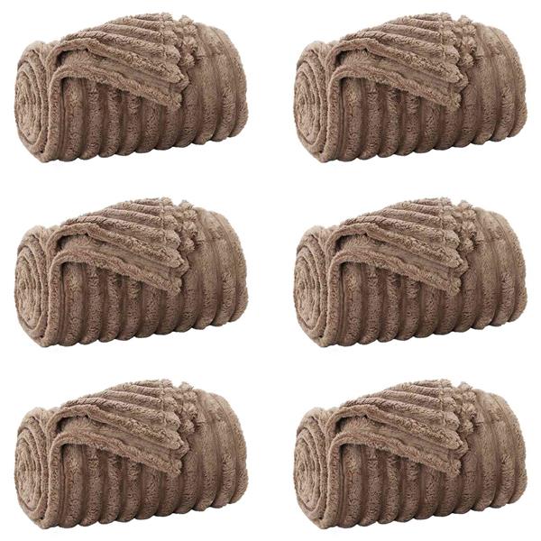 Grote foto vidaxl kleden 6 pcs kameel 200 x 150 cm fleece huis en inrichting bedden