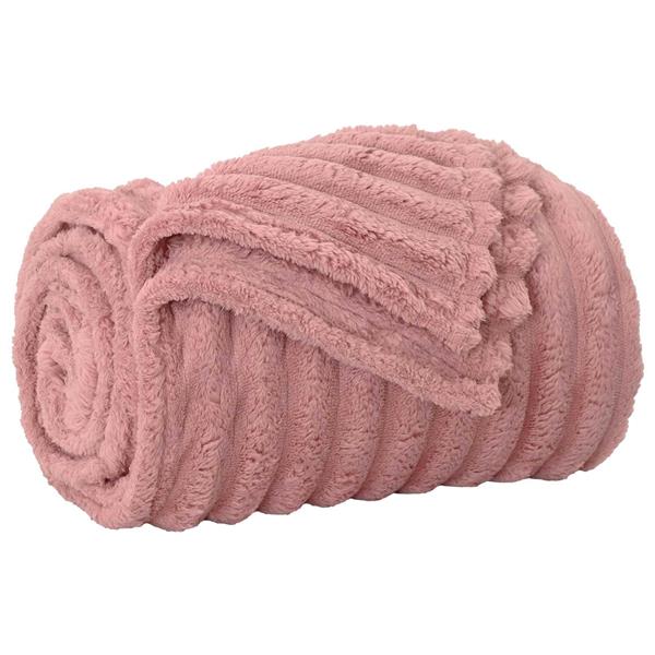 Grote foto vidaxl gooi deken roze 240 x 220 cm fleece huis en inrichting bedden