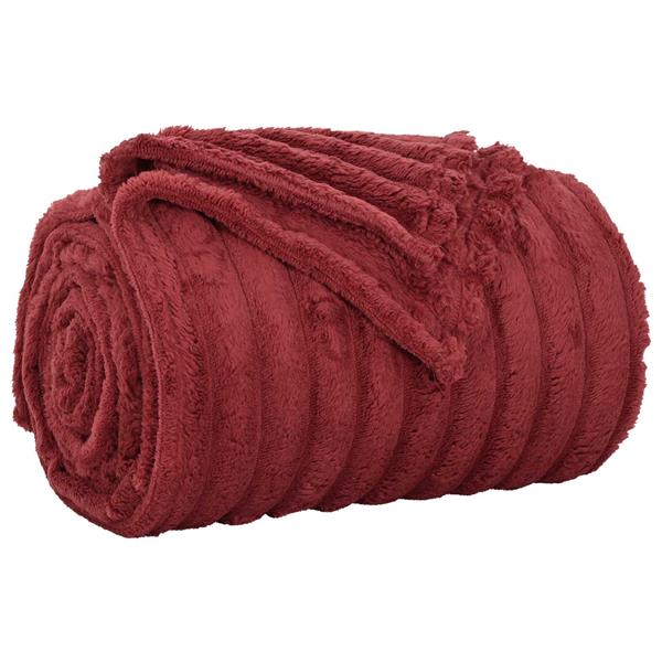 Grote foto vidaxl gooi deken bordeaux rood 240 x 220 cm fleece huis en inrichting bedden