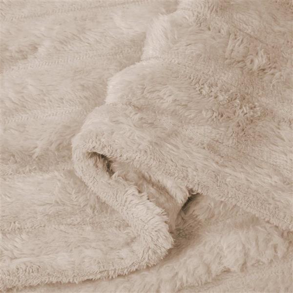 Grote foto vidaxl gooi deken beige 270 x 240 cm fleece huis en inrichting bedden