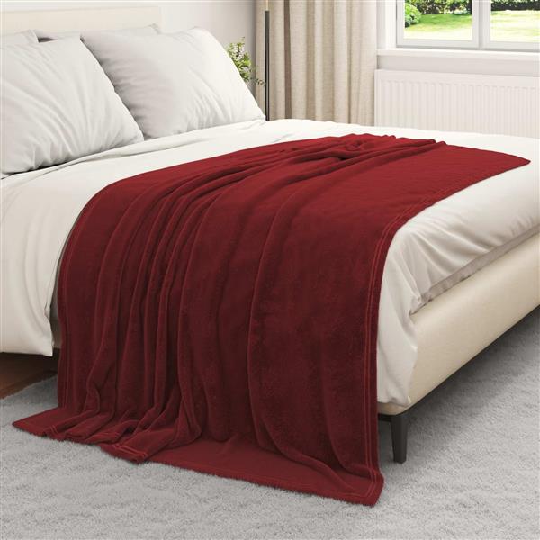 Grote foto vidaxl kleden 6 pcs bordeaux rood 150 x 200 cm fleece huis en inrichting bedden