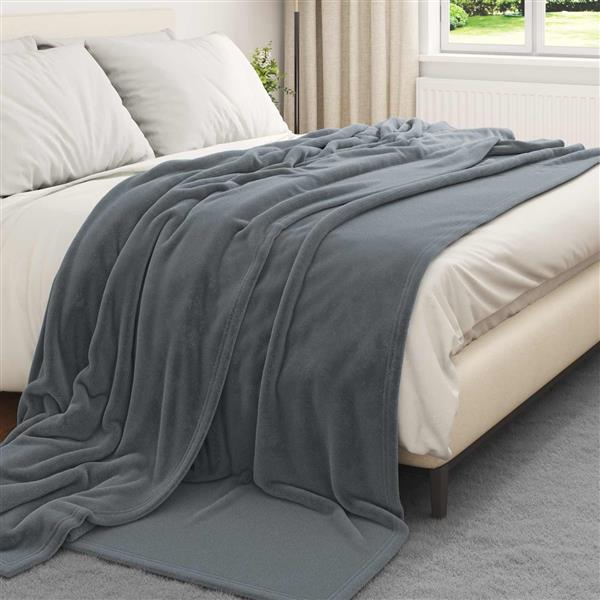 Grote foto vidaxl kleden 6 pcs donkergrijs 220 x 240 cm fleece huis en inrichting bedden