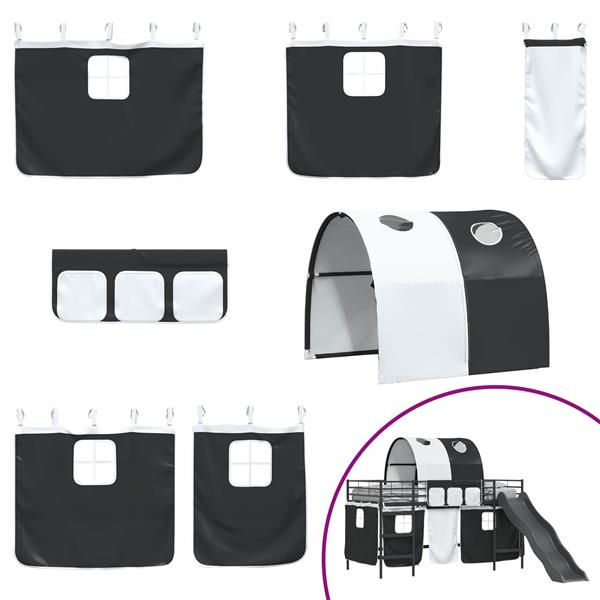 Grote foto vidaxl loftbed voor kids zwart 90 x 200 cm metaal antiek en kunst stoelen en banken