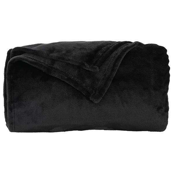 Grote foto vidaxl gooi deken zwart 220 x 240 cm fleece huis en inrichting bedden