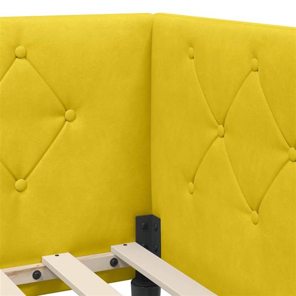 Grote foto vidaxl hoekbedframe geel 100 x 200 cm fluweel antiek en kunst stoelen en banken