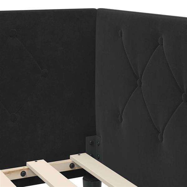 Grote foto vidaxl hoekbedframe zwart 100 x 200 cm fluweel antiek en kunst stoelen en banken