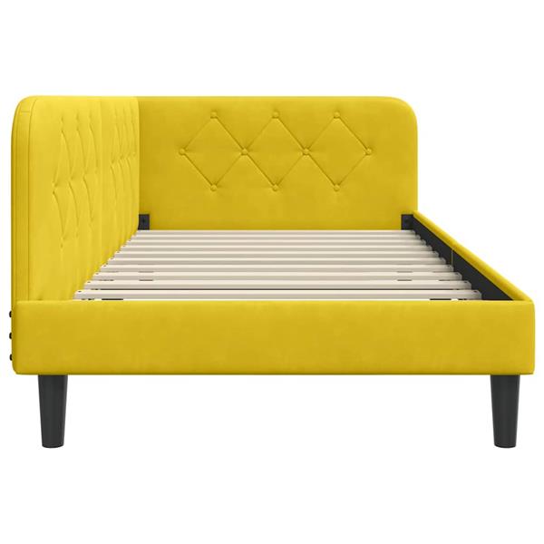 Grote foto vidaxl hoekbedframe geel 90 x 200 cm fluweel antiek en kunst stoelen en banken