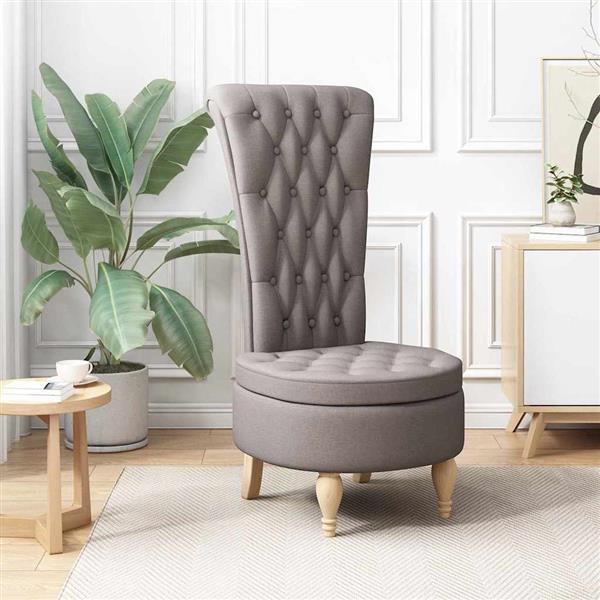 Grote foto vidaxl slipper stoel taupe 56 5 x 70 x 110 cm stof huis en inrichting stoelen