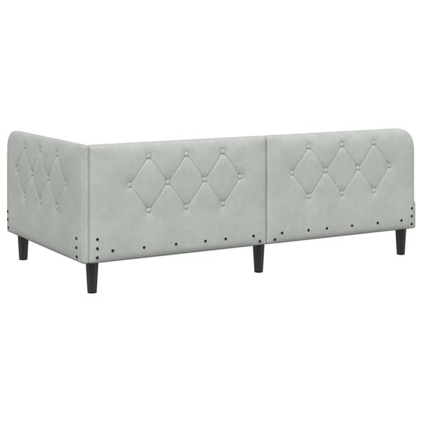 Grote foto vidaxl hoekbedframe lichtgrijs 90 x 200 cm fluweel antiek en kunst stoelen en banken