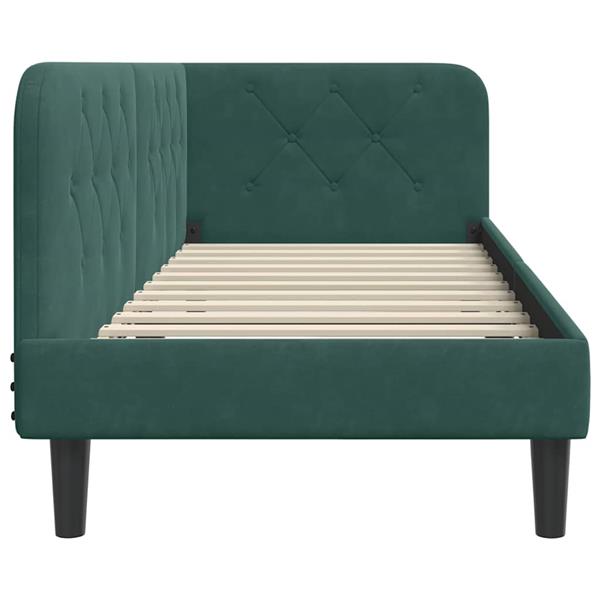 Grote foto vidaxl hoekbedframe donkergroen 80 x 200 cm fluweel antiek en kunst stoelen en banken