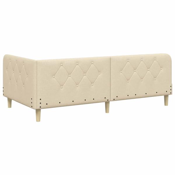 Grote foto vidaxl hoekbedframe cr me 90 x 200 cm stof antiek en kunst stoelen en banken