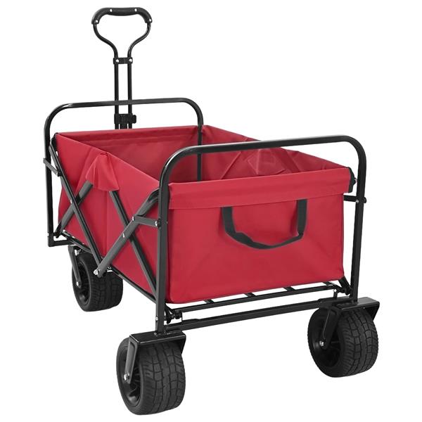 Grote foto vidaxl vouwbare handtrolley rood 89 x 63 x 96 cm doe het zelf en verbouw gereedschappen en machines