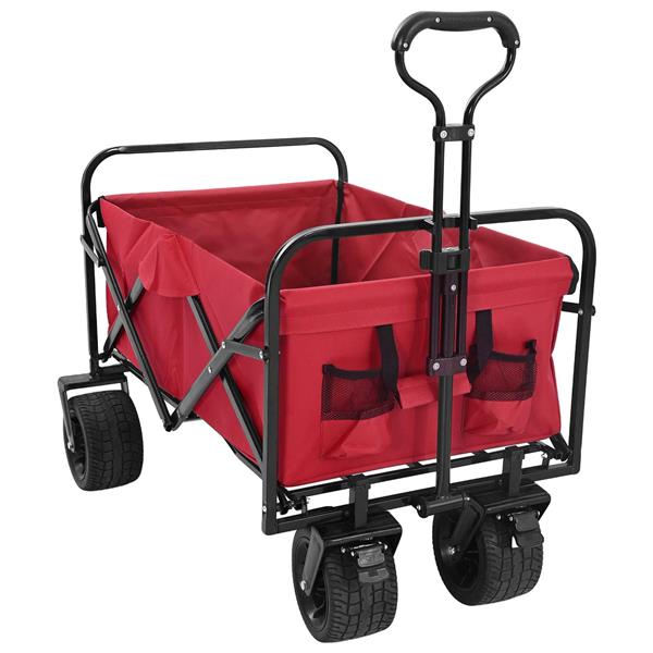 Grote foto vidaxl vouwbare handtrolley rood 89 x 63 x 96 cm doe het zelf en verbouw gereedschappen en machines