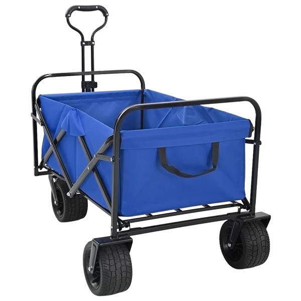 Grote foto vidaxl vouwbare handtrolley blauw 89 x 63 x 96 cm doe het zelf en verbouw gereedschappen en machines
