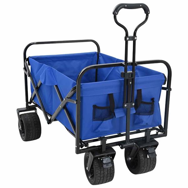 Grote foto vidaxl vouwbare handtrolley blauw 89 x 63 x 96 cm doe het zelf en verbouw gereedschappen en machines