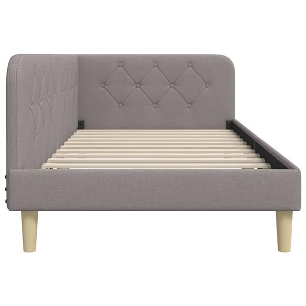 Grote foto vidaxl hoekbedframe taupe 90 x 190 cm stof antiek en kunst stoelen en banken
