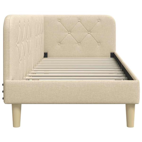 Grote foto vidaxl hoekbedframe cr me 80 x 200 cm stof antiek en kunst stoelen en banken