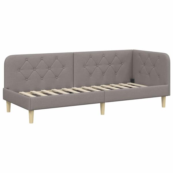 Grote foto vidaxl hoekbedframe taupe 80 x 200 cm stof antiek en kunst stoelen en banken
