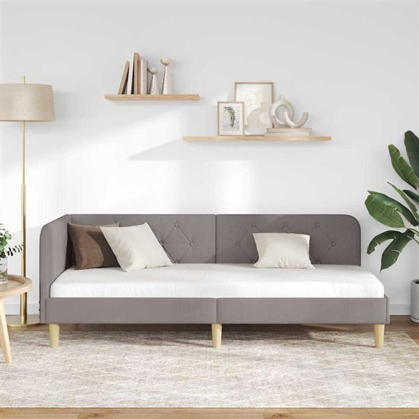 Grote foto vidaxl hoekbedframe taupe 80 x 200 cm stof antiek en kunst stoelen en banken