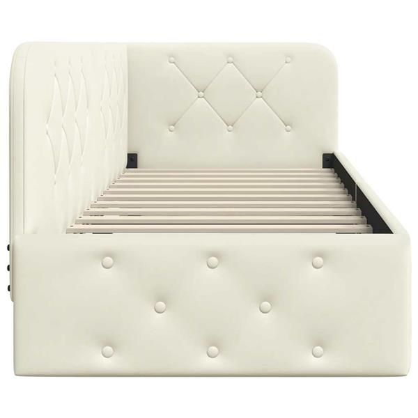 Grote foto vidaxl hoekbedframe cr me 80 x 200 cm fluweel antiek en kunst stoelen en banken