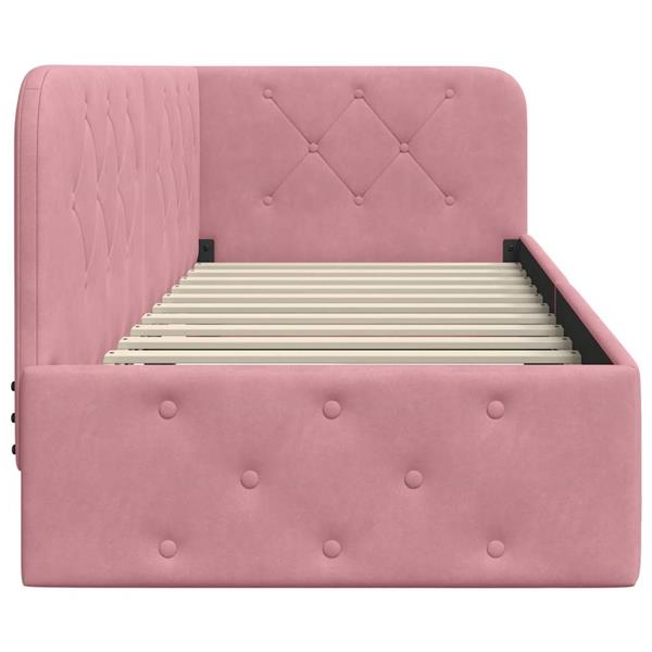 Grote foto vidaxl hoekbedframe roze 80 x 200 cm fluweel antiek en kunst stoelen en banken