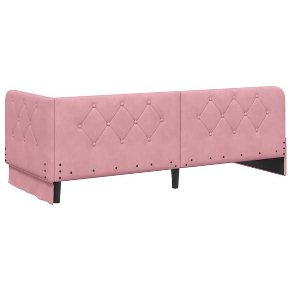 Grote foto vidaxl hoekbedframe roze 80 x 200 cm fluweel antiek en kunst stoelen en banken