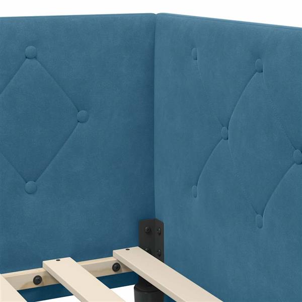 Grote foto vidaxl hoekbedframe blauw 80 x 200 cm fluweel antiek en kunst stoelen en banken