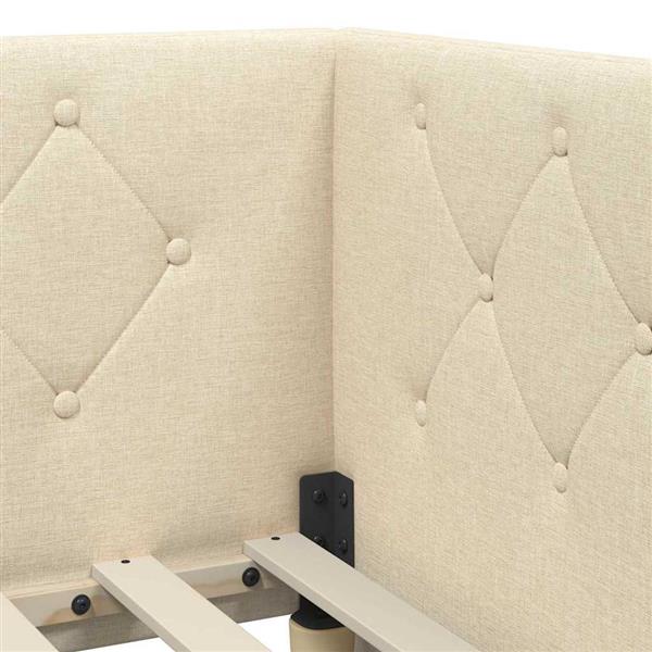 Grote foto vidaxl hoekbedframe cr me 100 x 200 cm stof antiek en kunst stoelen en banken