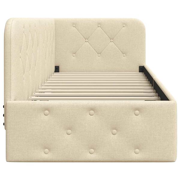 Grote foto vidaxl hoekbedframe cr me 80 x 200 cm stof antiek en kunst stoelen en banken