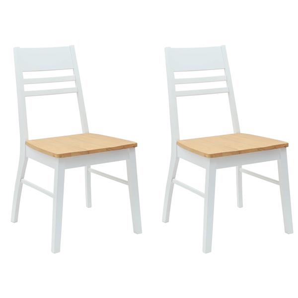 Grote foto vidaxl eettafelstoelen 2 pcs wit 43 x 54 x 89 cm massief rubberhout huis en inrichting stoelen