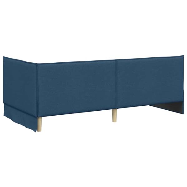 Grote foto vidaxl hoekbedframe met hoofdeinde blauw 100 x 200 cm stof antiek en kunst stoelen en banken