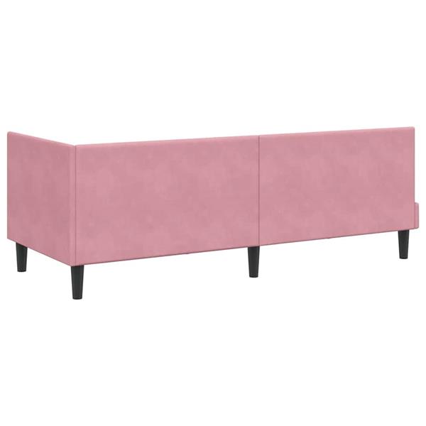 Grote foto vidaxl hoekbedframe met hoofdeinde roze 80 cm x 200 cm fluweel antiek en kunst stoelen en banken