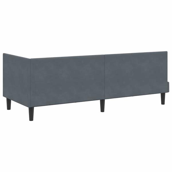 Grote foto vidaxl hoekbedframe met hoofdeinde donkergrijs 80 cm x 200 cm fluweel antiek en kunst stoelen en banken