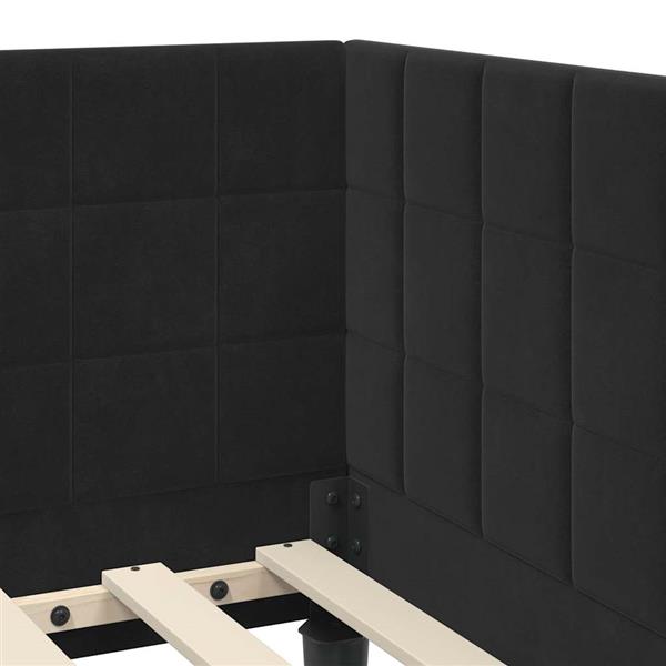 Grote foto vidaxl hoekbedframe met hoofdeinde zwart 90 cm x 200 cm fluweel antiek en kunst stoelen en banken