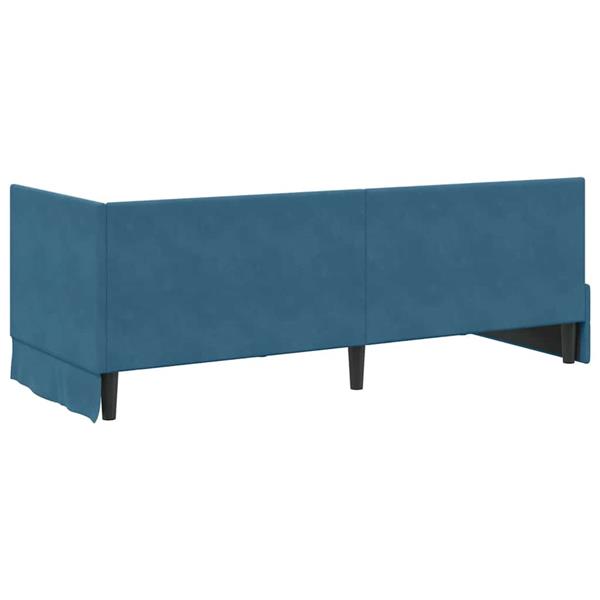 Grote foto vidaxl hoekbedframe met hoofdeinde blauw 80 cm x 200 cm fluweel antiek en kunst stoelen en banken