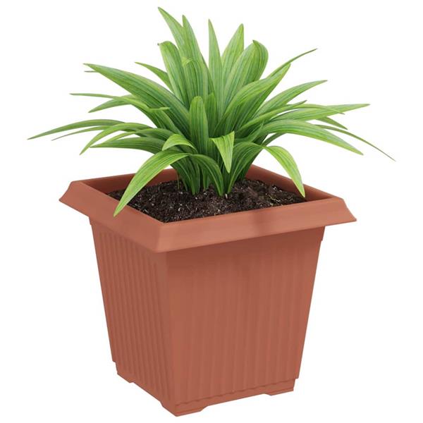 Grote foto vidaxl vierkante bloempot 24 pcs baksteenrood 16 x 16 x 14 cm tuin en terras overige tuin en terras
