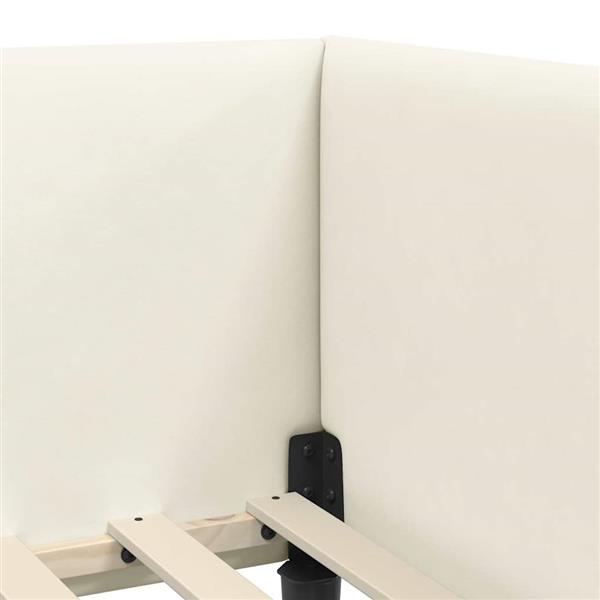 Grote foto vidaxl hoekbedframe met hoofdeinde cr me 100 cm x 200 cm fluweel antiek en kunst stoelen en banken