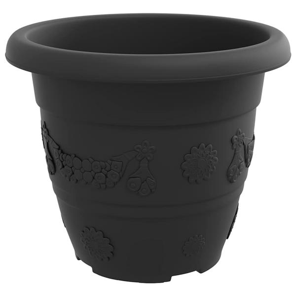Grote foto vidaxl ronde bloempot 6 pcs zwart 26 x 21.5 cm kunststof tuin en terras overige tuin en terras