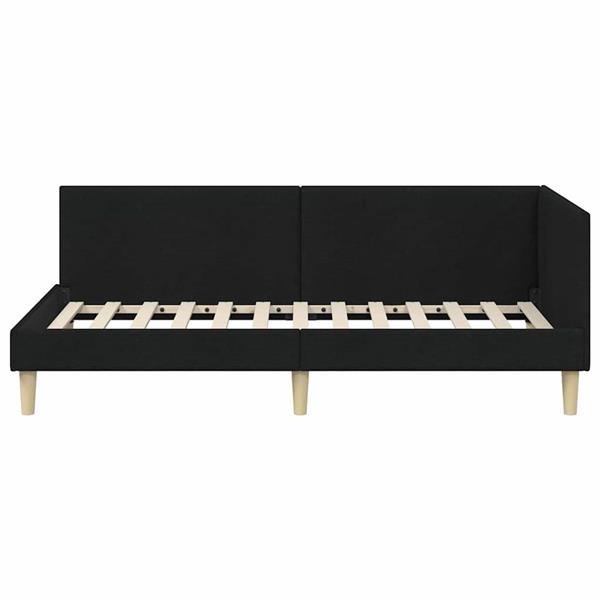 Grote foto vidaxl hoekbedframe zwart 100 cm x 200 cm stof en multiplex antiek en kunst stoelen en banken