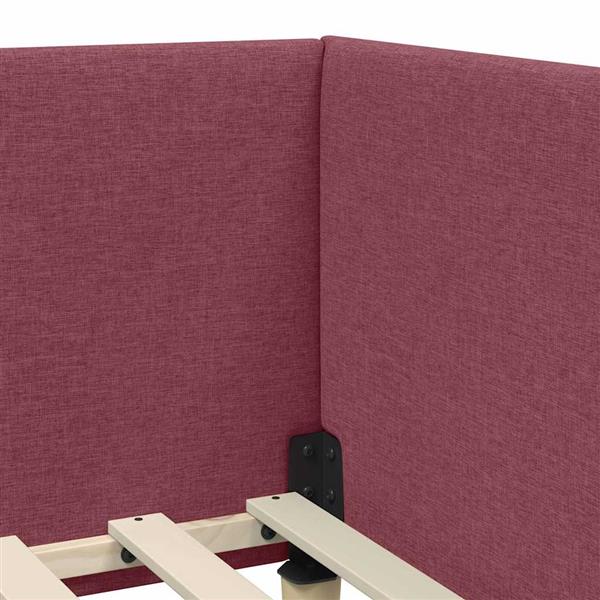Grote foto vidaxl hoekbedframe wijnrood 80 cm x 200 cm stof en multiplex antiek en kunst stoelen en banken