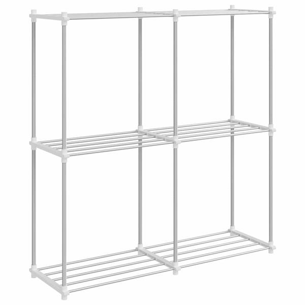 Grote foto vidaxl buisvormige plank met opslag wit 86 x 27 x 90 cm aluminium huis en inrichting overige