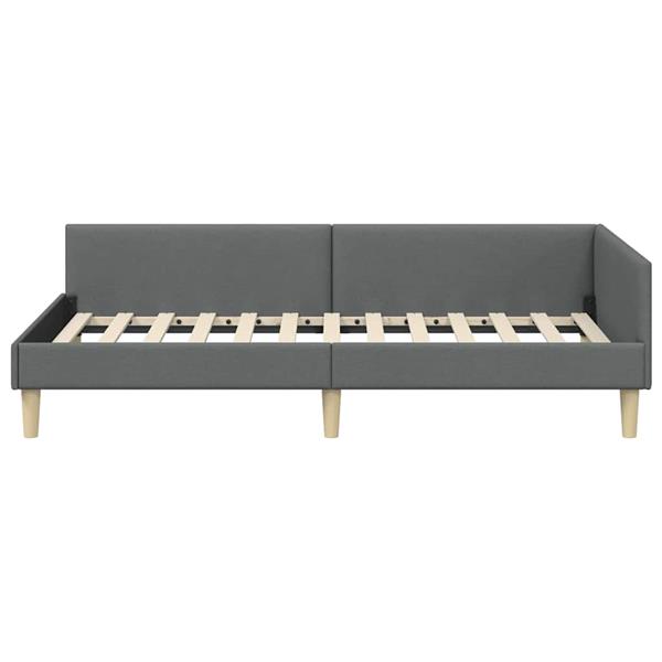 Grote foto vidaxl hoekbedframe donkergrijs 100 x 200 cm stof antiek en kunst stoelen en banken
