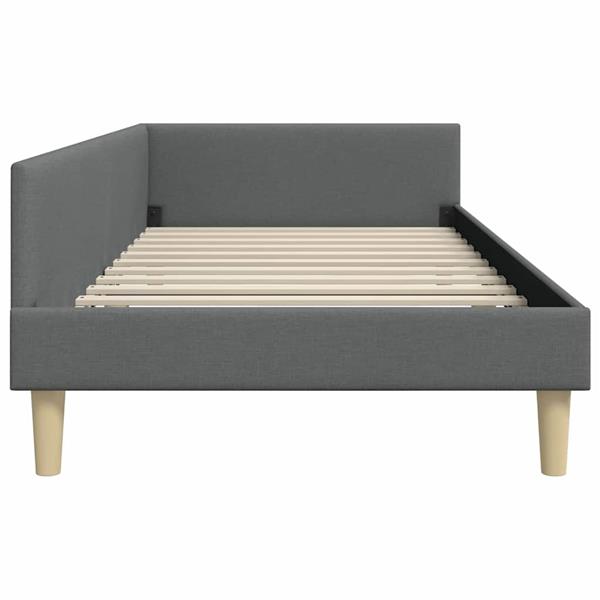 Grote foto vidaxl hoekbedframe donkergrijs 100 x 200 cm stof antiek en kunst stoelen en banken