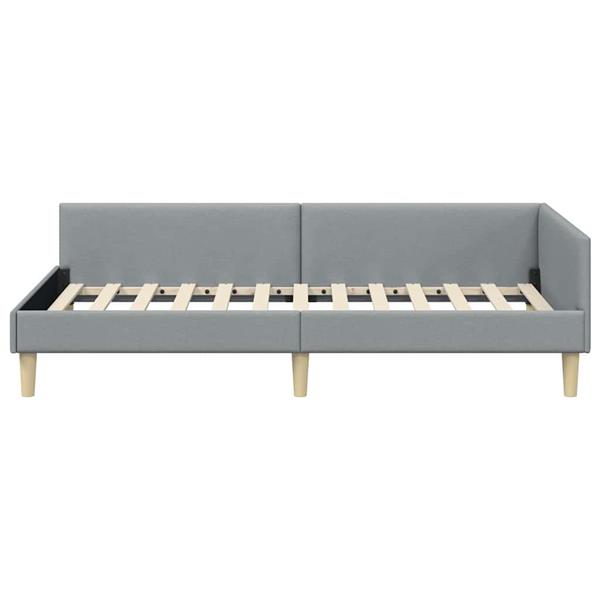 Grote foto vidaxl hoekbedframe lichtgrijs 100 x 200 cm stof antiek en kunst stoelen en banken