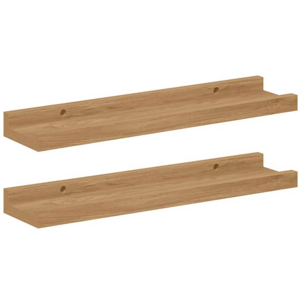 Grote foto vidaxl wandplank met plank 2 pcs bruin 40 x 9 x 3 cm bewerkt hout huis en inrichting woningdecoratie