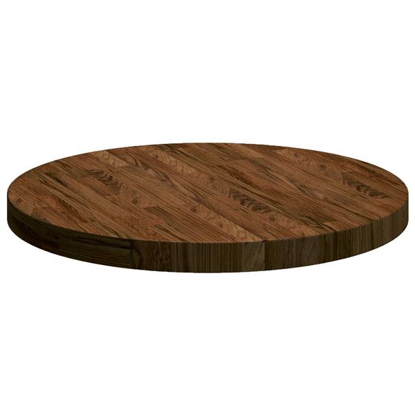 Grote foto vidaxl tafelblad donkerbruin 60 x 4 cm massief eikenhout antiek en kunst stoelen en banken